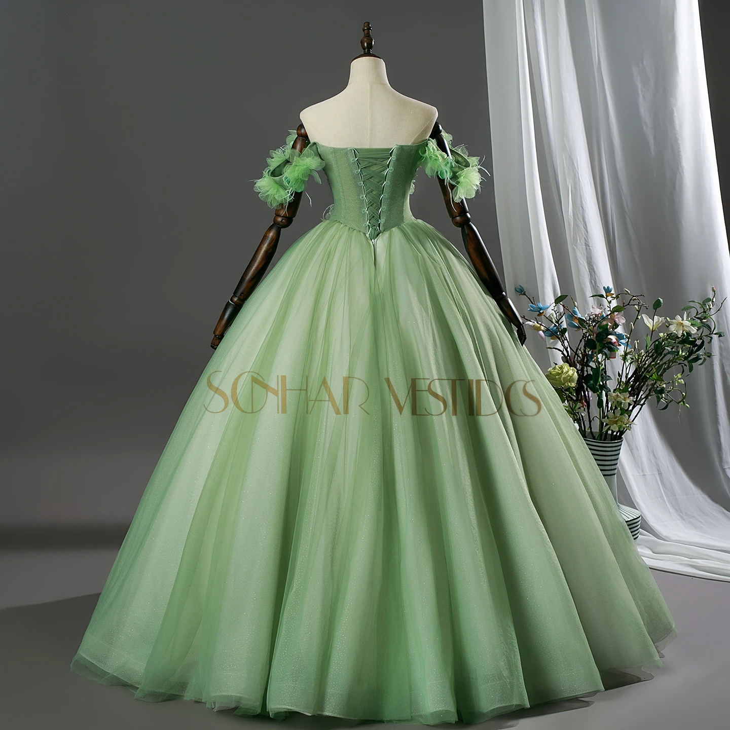 Фото Платье Sonhar Vestidos Green Party для 15-летия, выпускного бала, нарядное, на заказ, для девочки 15 лет, 2026 №2