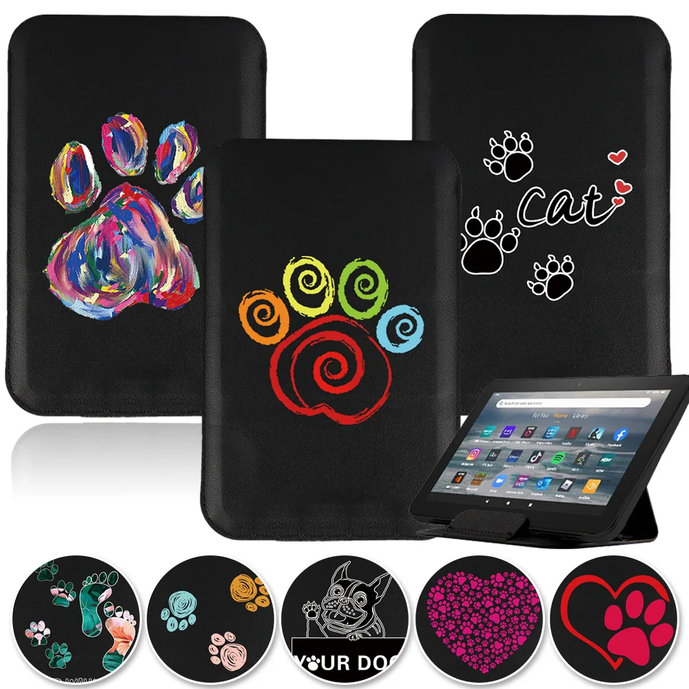 

Footprints Series Universal Tablet Bag Case Magnet Pack 7 8 10 10.1 Inch Sleeve Stand Cover Pouch New Pu Leather Folding Holder
