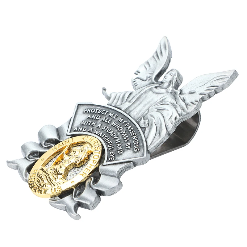 Автомобильный зажим для козырька Святого Кристофера призрачный ангел козырек