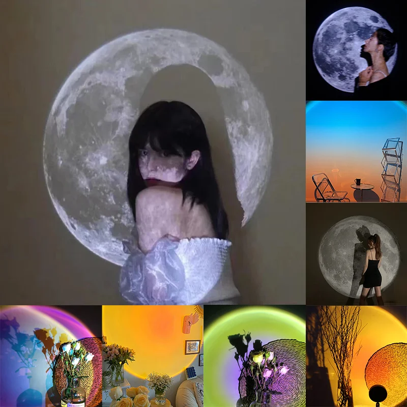 

Fantasy Moon/Sunset Projection Lamp Background Projector Night Light Galaxy Light Photo Prop Wall Lights Party Bedroom Decor