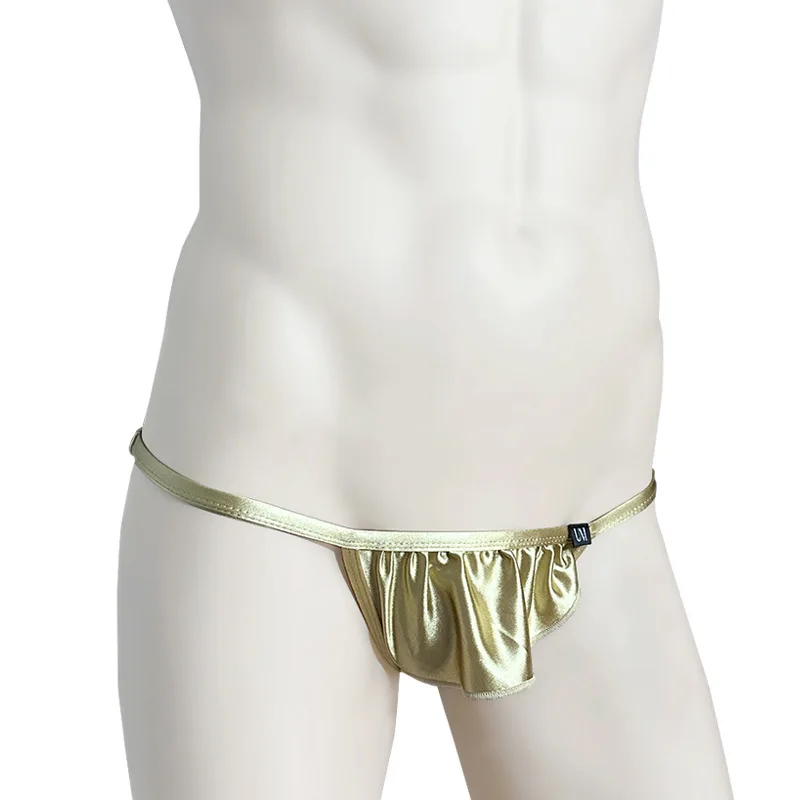 

Mens Sexy Bikini G-Strings Faux Leather Thongs Swim Sunbath Beachwear Underpant Male Cock Pouch Panties Tanga T-back Lingerie