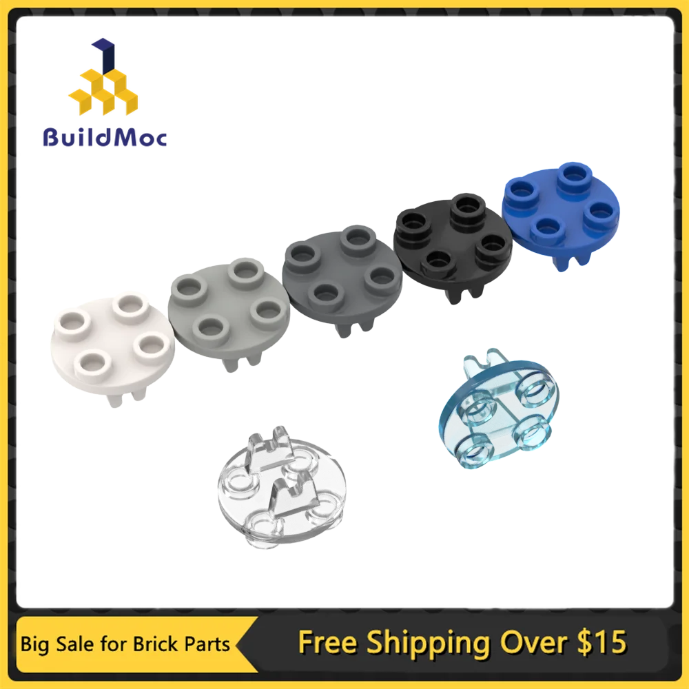 

10Pcs MOC Parts 2655 Plate Round 2 x 2 Thin with Wheel Holder Compatible Bricks DIY Assmble Building Block Particle Kid Toy Gift