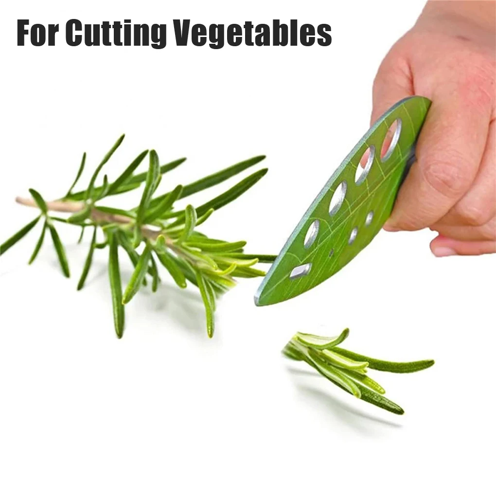 Herb Stripper Rosemary 9 Holes DIY Vegetables Leaf Remover Looseleaf Peeling Slicer Multifunction with Leather Case images - 6