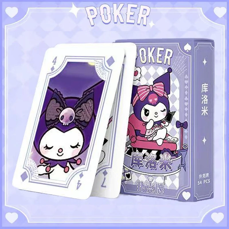 

54 шт., периферийные постеры Sanrio Kuromi для покера, кавайная анимация, Мультяшные аниме почтовые открытки, Семейная Игра для друзей и вечеринок