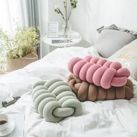 creative handmade knotted braided throw pillow home decor sofa bed chair back seat cushion lumbar pillow soft baby nap pillows