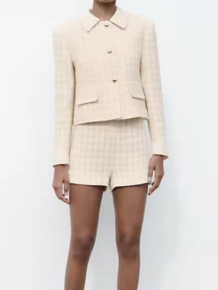 

Женская однобортная куртка Kumsvag, повседневная куртка в клетку, элегантная уличная одежда для лета, 2023