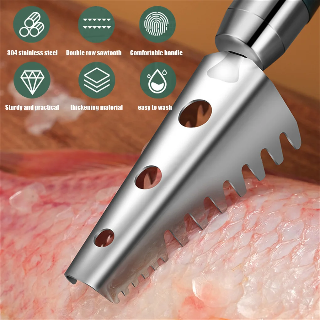 

Kitchen Fish Scaler Quick Scale Remover Seafood Fishbone Skin Scraper Food Descaler Restaurant Grocery Scraping Tools