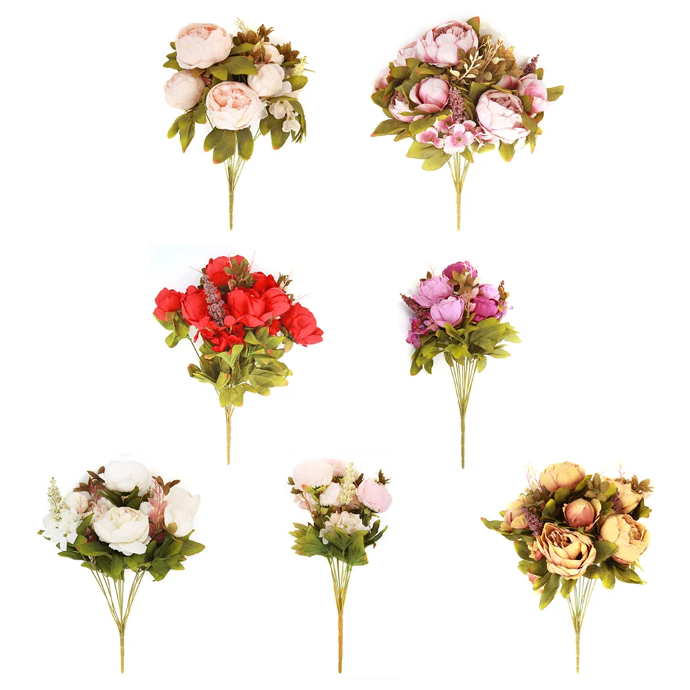 

Artificial Fake Silk Peony Flowers Highlighting Temperament Romantic Atmosphere Wedding Home Garden Decor Photography Props