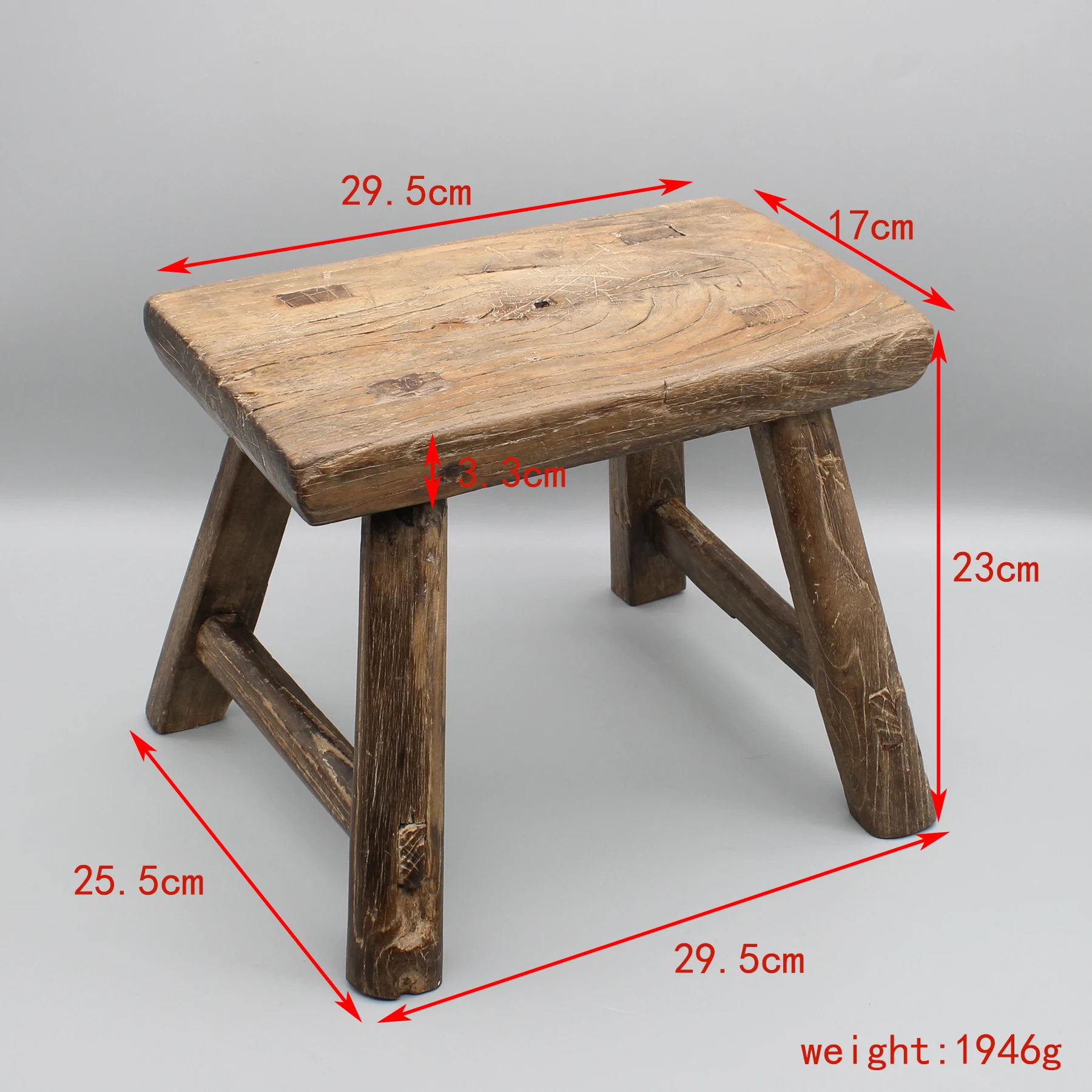 Старый китайский кухонный табурет естественно состаренная функциональная