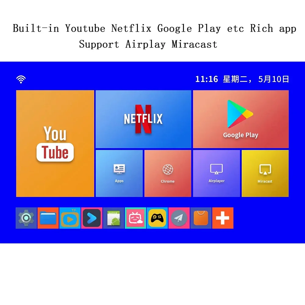 Salange P35 Android 10 проектор WIFI портативный мини-видеопроектор Smart TV 1280*720 точек на дюйм
