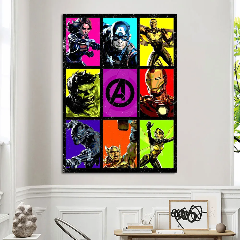 

Marvel Avengers Pop Art Poster Colorful Marvel Superheros Prints Wall Art Canvas Paintings For Room Home Decoration Best Gift