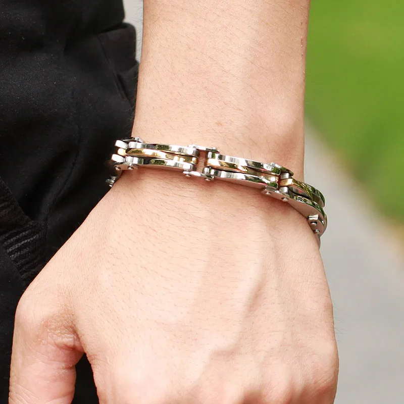 

Мужской браслет-цепочка в стиле панк из нержавеющей стали