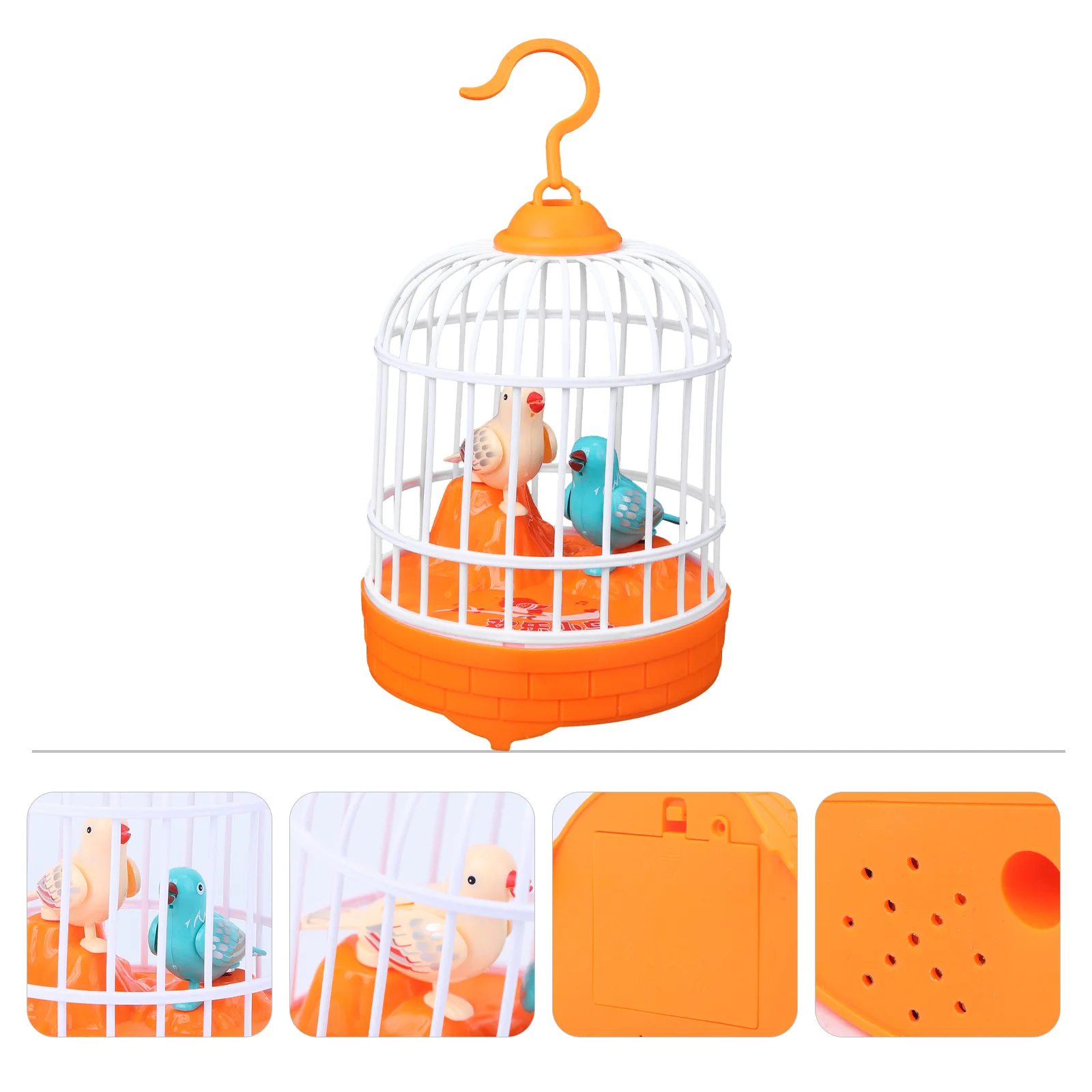 

Sound Activated Chirping Bird Simulated Cage Toy Household Decor Voice Induction