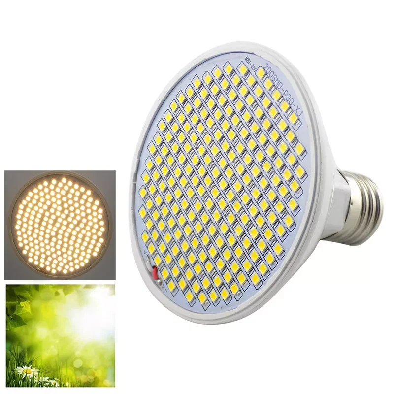 

Full Spectrum 200 LED plant Grow light E27 bulb yellow Fitolamp indoor vegs cultivo growbox tent home room green house
