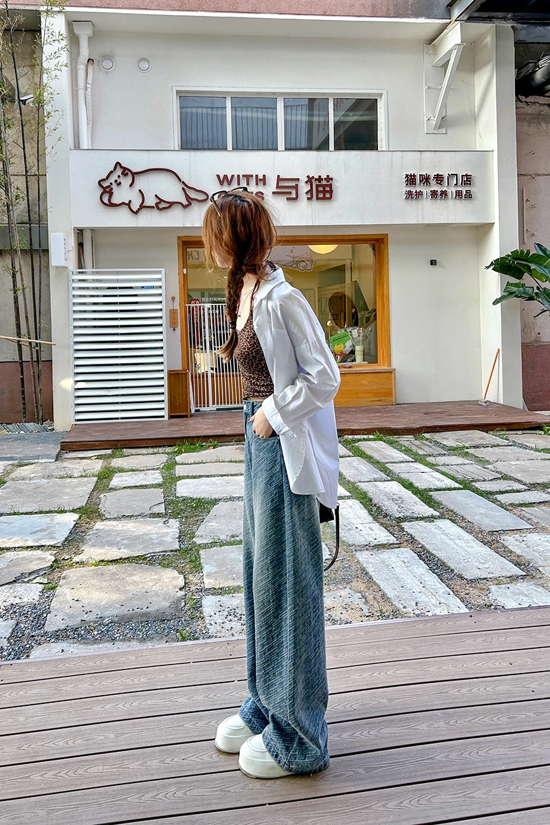 ZMAYC женские модные свободные джинсы для женщин новые зимние повседневные широкие