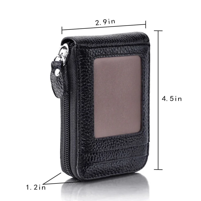 Xiaomi Men's Wallet Genuine PU Leather Credit Card Holder RFID Blocking Zipper Pocket Men Bag Multi-card Zipper