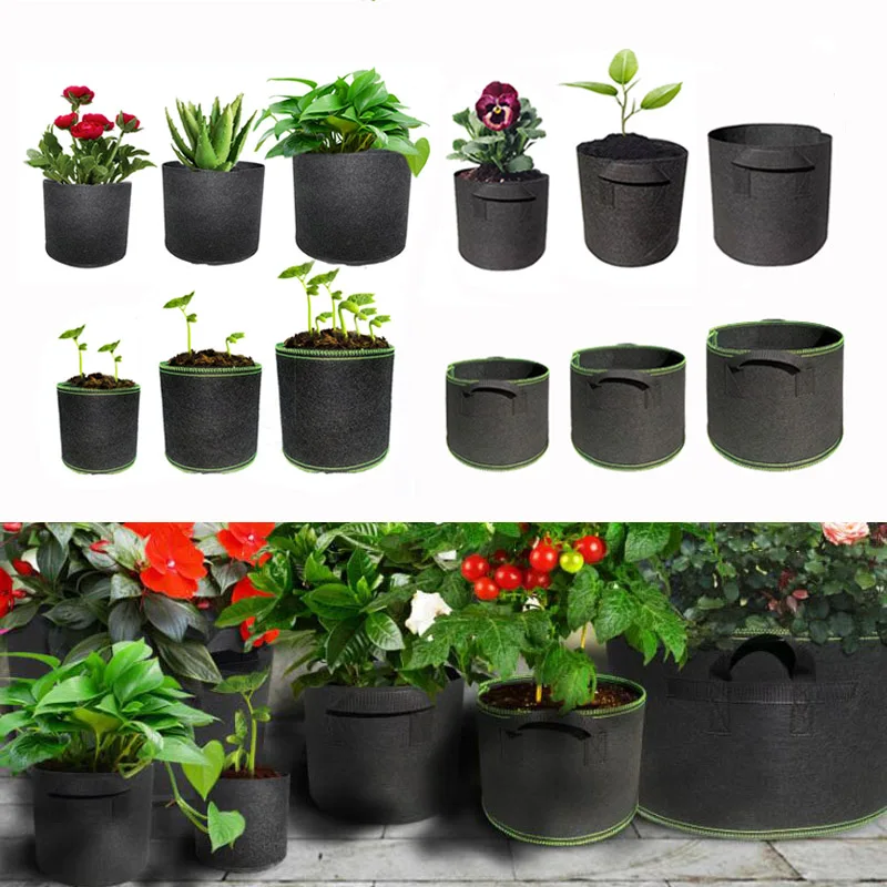 

1 2 3 Gallon Plant Grow Bags Planter Pots Non-Woven Fabric Nursery Flower Pots Tree Planting Growth Bag