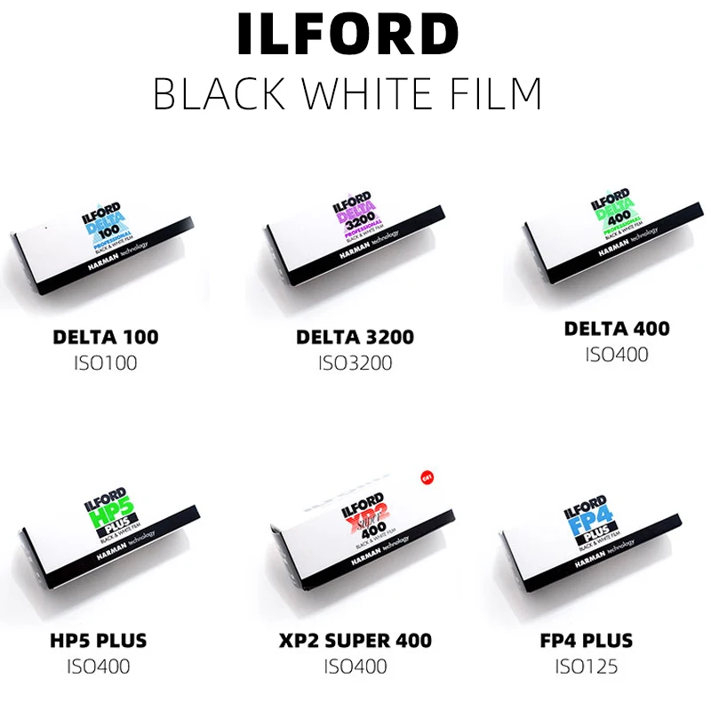 

1Roll ILFORD 120mm B&W Film, HP5 Plus 400 Film/XP2 400 Film/FP4 Plus Film/Delta 100 Film/Delta 400 Film/Delta 3200 Film