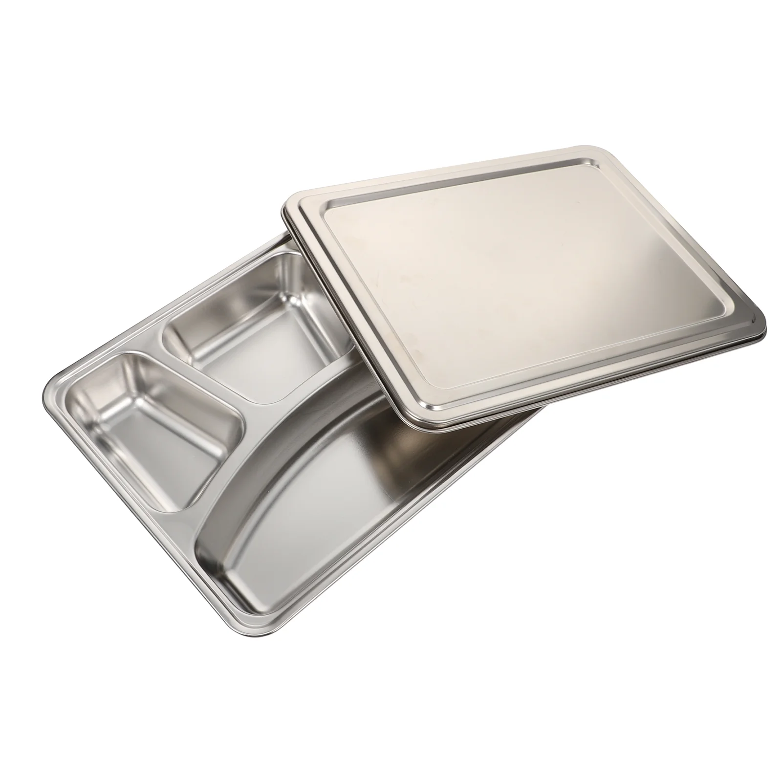 

Plate Plates Divided Tray Dinner Lunch Serving Trays Kids Container Steel Stainless Dish Cafeteria Healthy Compartment Box