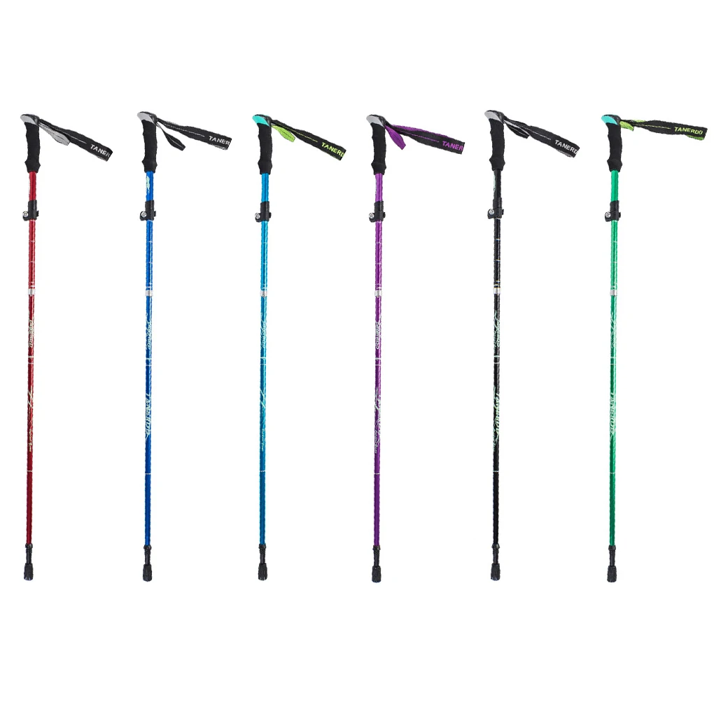 

Hiking Walking Sticks Portable Telescopic Adjustable Folding Trekking Poles Aluminum Alloy Travel Climbing Crutch