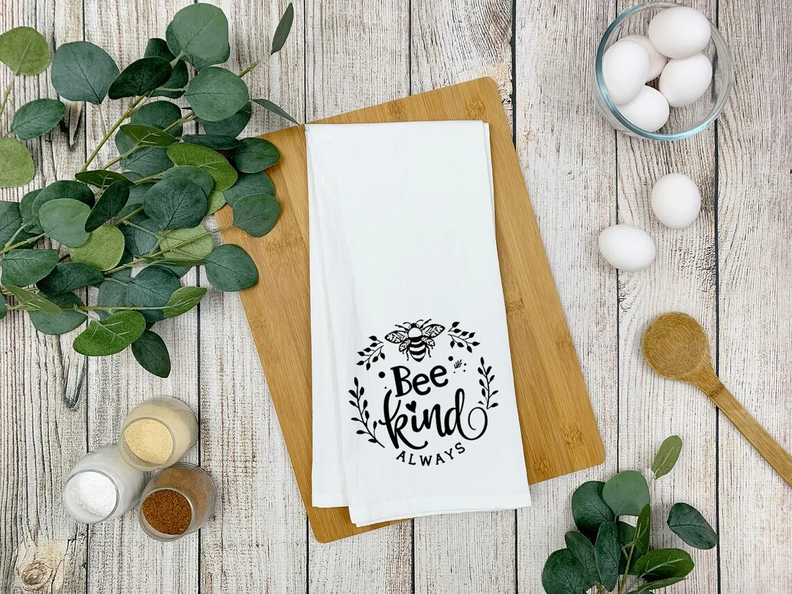 Decorative Kitchen Towel, Tea Towel, Dish Towel, Flour Sack 