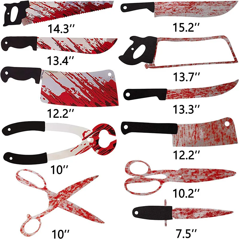 

Halloween horror decoration blood knife pull flag bar haunted house props decorative pendant