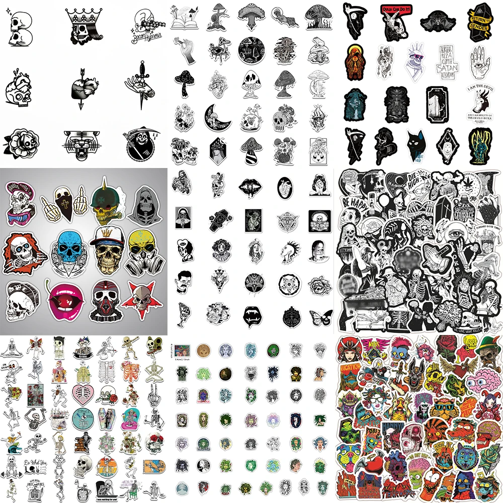 10/30/50 шт. наклейки в виде черепа