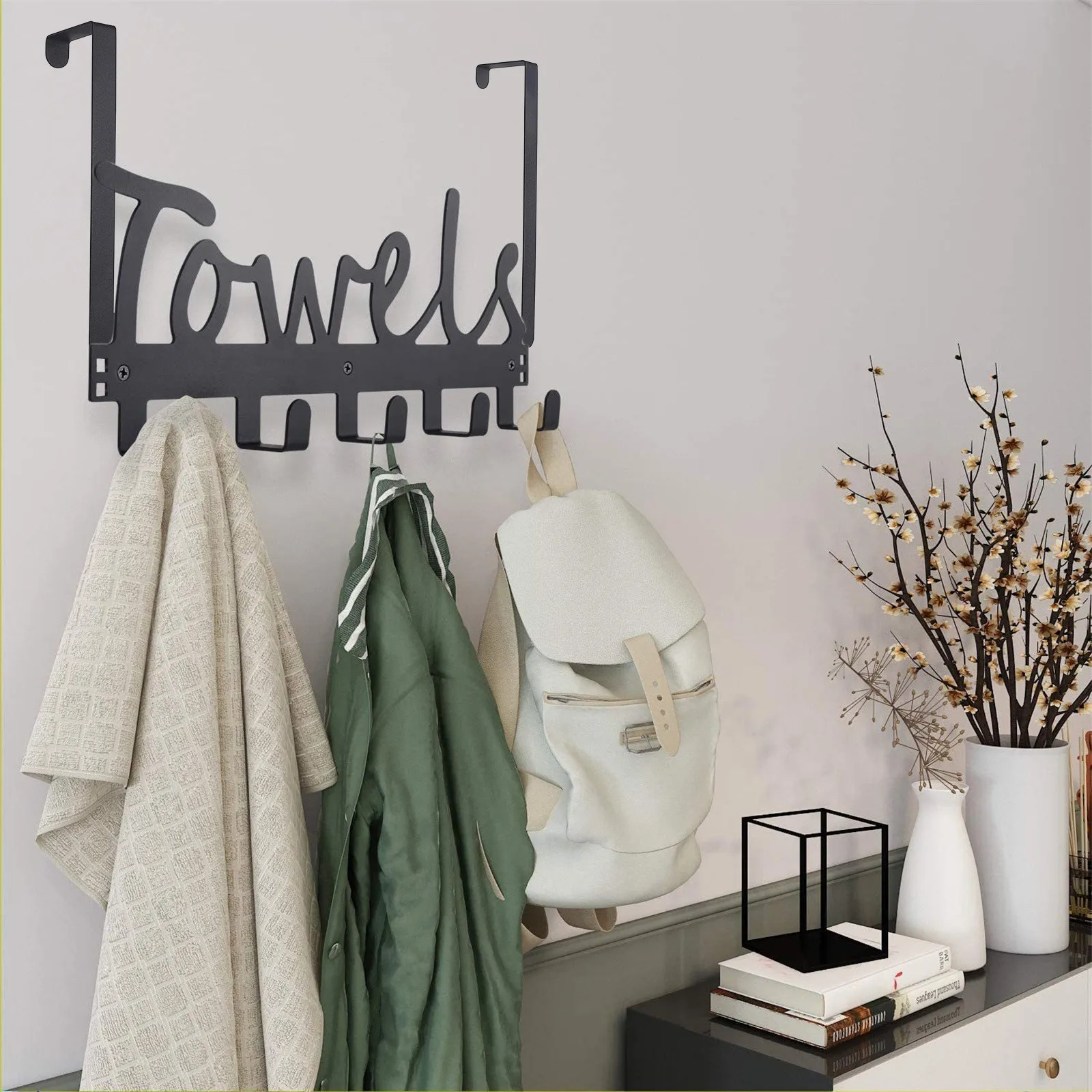 

Creativity Towels detachable Nail No Trace Behind The Door Hook Rack Metal Hanger Storage Holder Hanging Coat Hat Towel Bag