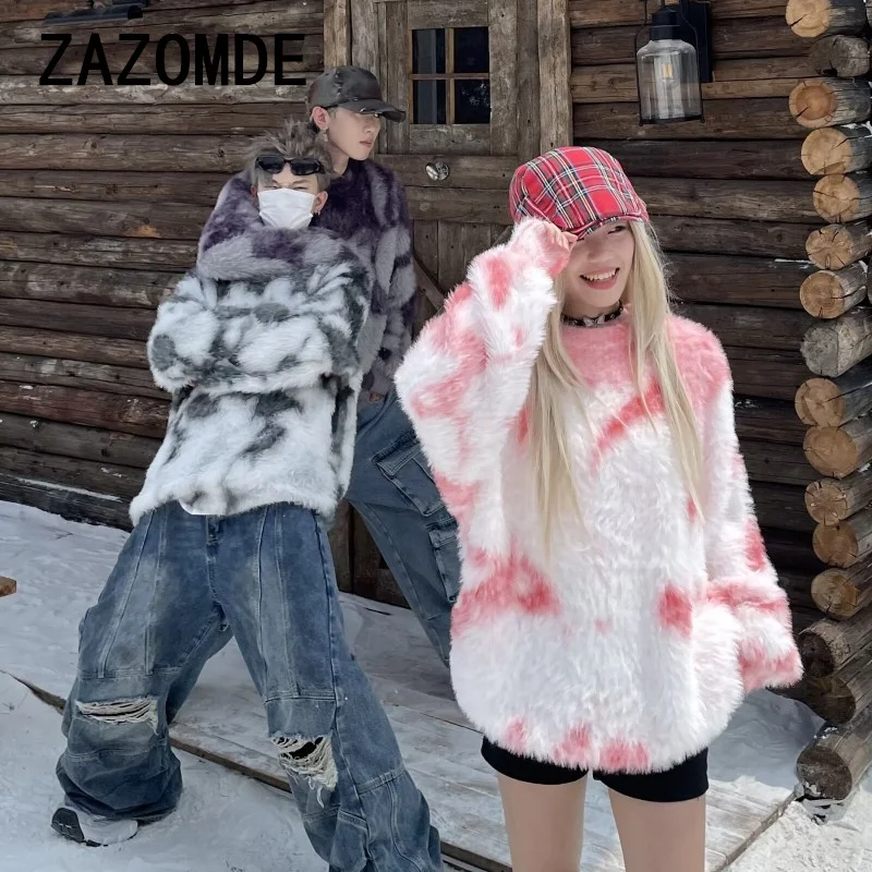 ZAZOMDE мужской повседневный осенне-зимний свитер с круглым вырезом вязаный топ в