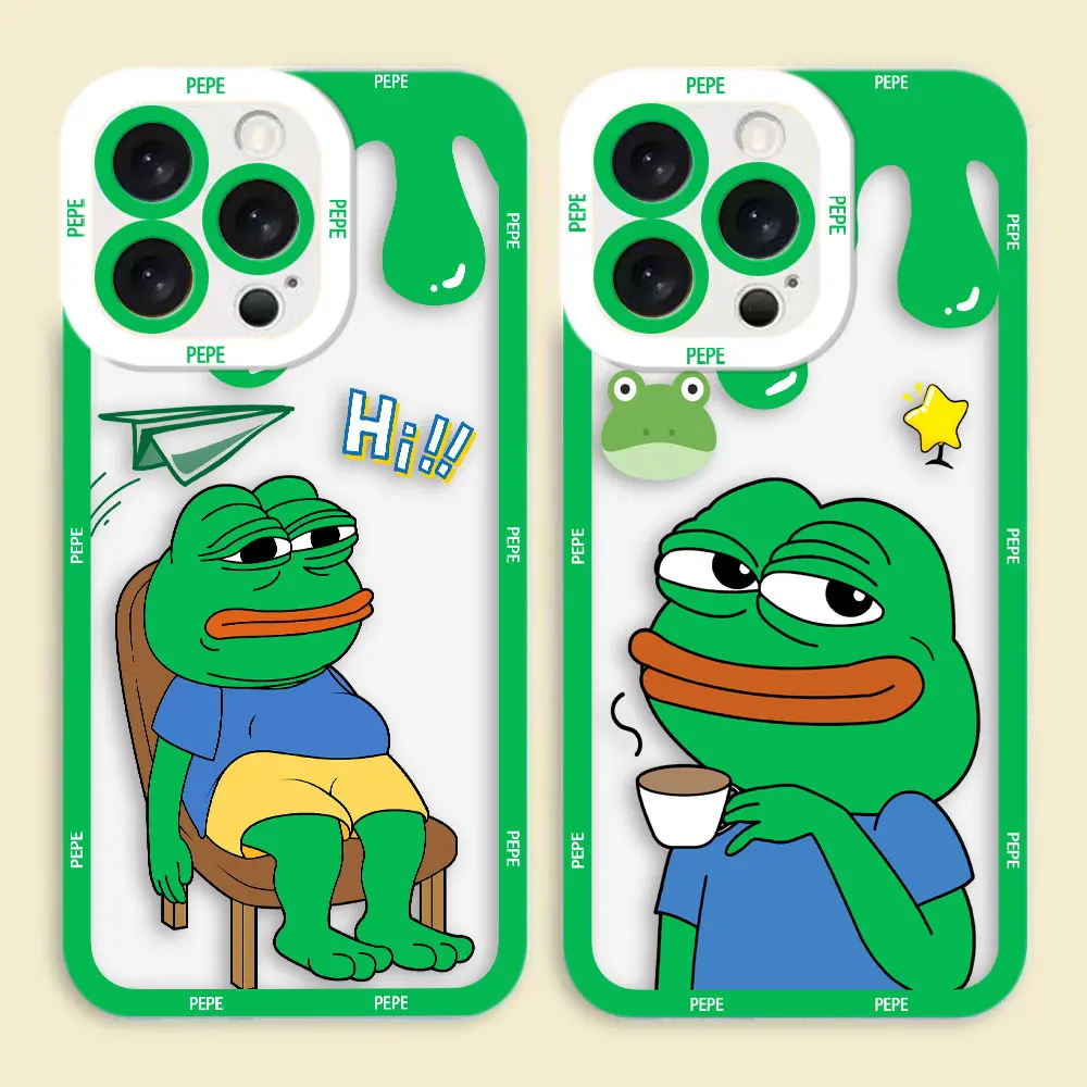 Мультяшный прозрачный чехол P-Pepe с лягушкой для Realme 5 6 7I 8 8I 9 9I 10 12 C67 C55 C53 C35 C33 C31 C30 C21Y