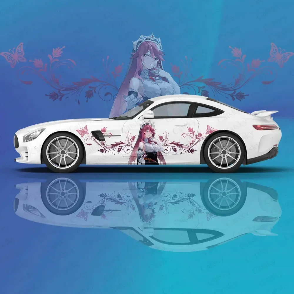 Rosaria Genshin Противоударная наклейка с животными на автомобиль защитная пленка