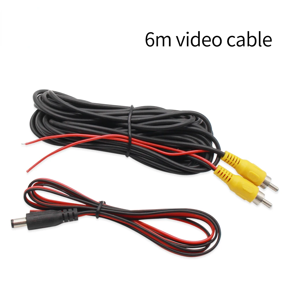 

6m Video Cable For Car Rear View Camera Universal RCA 6 Meters Wire For Connecting Reverse Camera With Car Multimedia Monitor