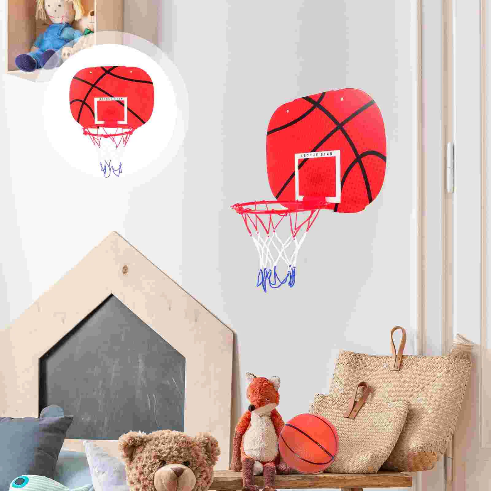 

1 Set Hole-free Children's Basketball Rack Wall Hanging Basketball Frame Shooting