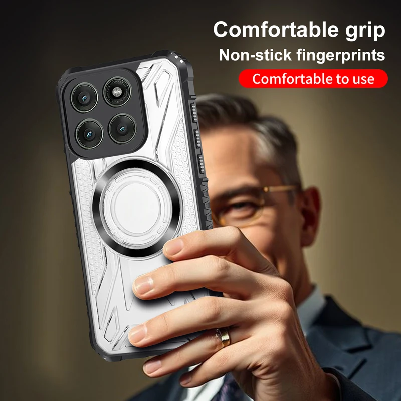 Фото Чехол Magsafe для Motorola edge 70 pro 60 fusion 50 neo edge60s 60PRO, роскошный защитный чехол с магнитной застежкой, ударопрочная жесткая задняя крышка из PC+TPU. №5
