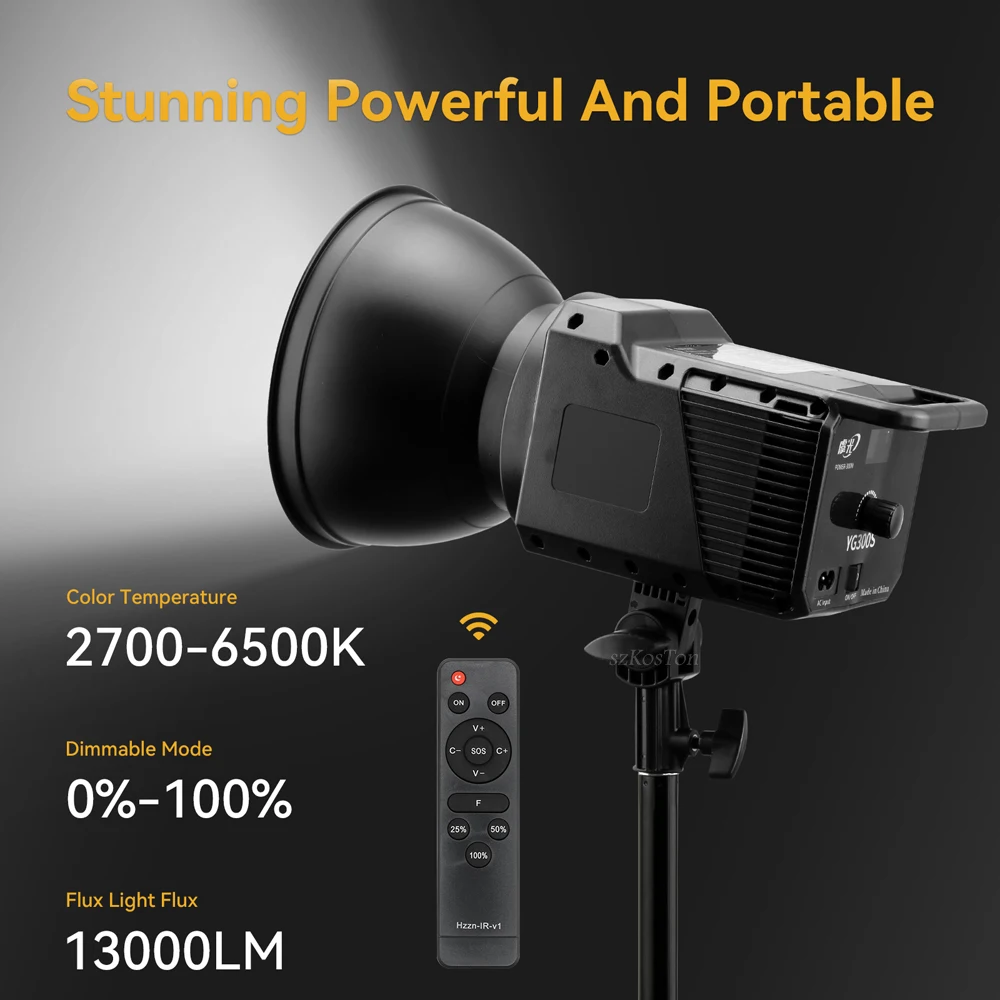 100W LED Fill Light Studio Video Light 2700-6500K Dimmable Bowens Mount Continuous Light Remote Control Video Recording
