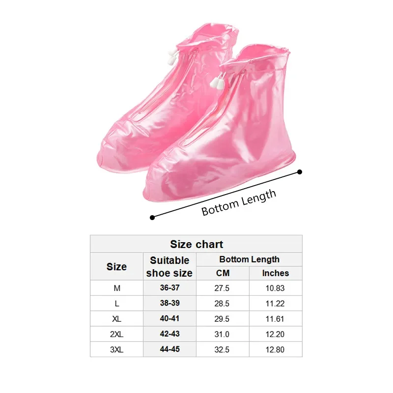 Rain Boot Cover with Waterproof Layer Men Women Outdoor Hiking PVC Slip-resistant Overshoes Shoes Protectors