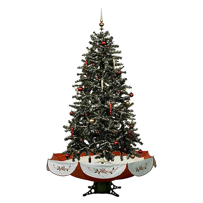 

Christmas Decoration 74'' Musical Snowing Artificial Christmas Tree with Red or Green Umbrella Base