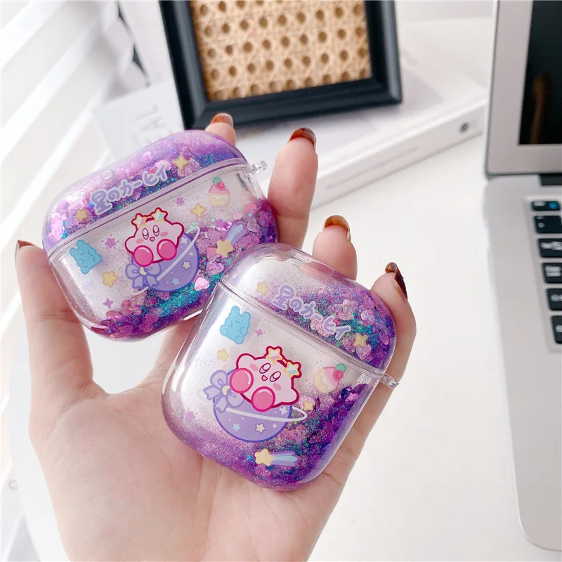 

Cute Cartoon Quicksand Stars Case for AirPods 1 2 3 Pro Case Cover Bluetooth Earbuds Charging Box Protective Cases for Airpods