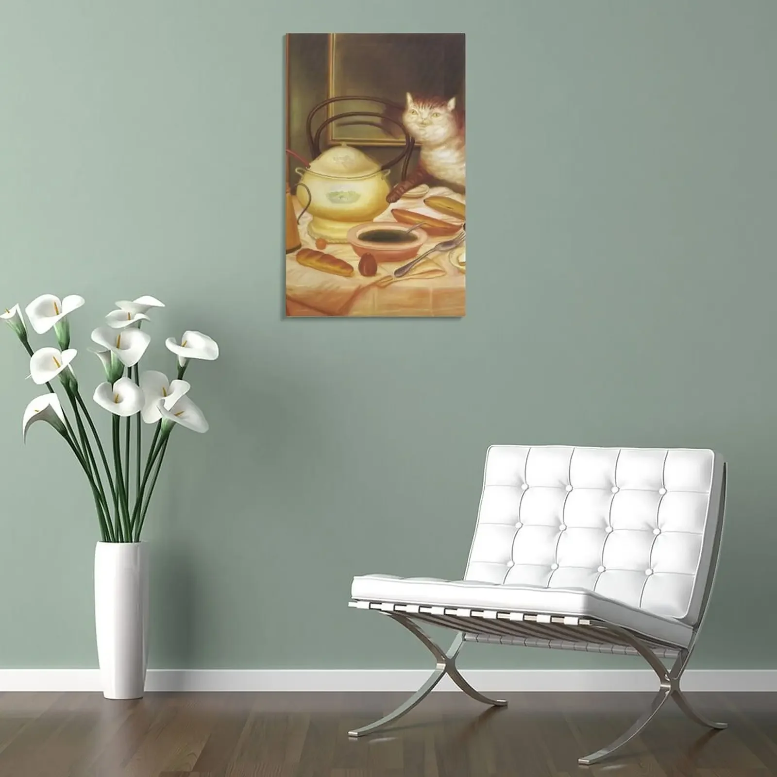 Живопись Фернандо Ботеро-Натюрморт с зеленым супом холст живопись украшение