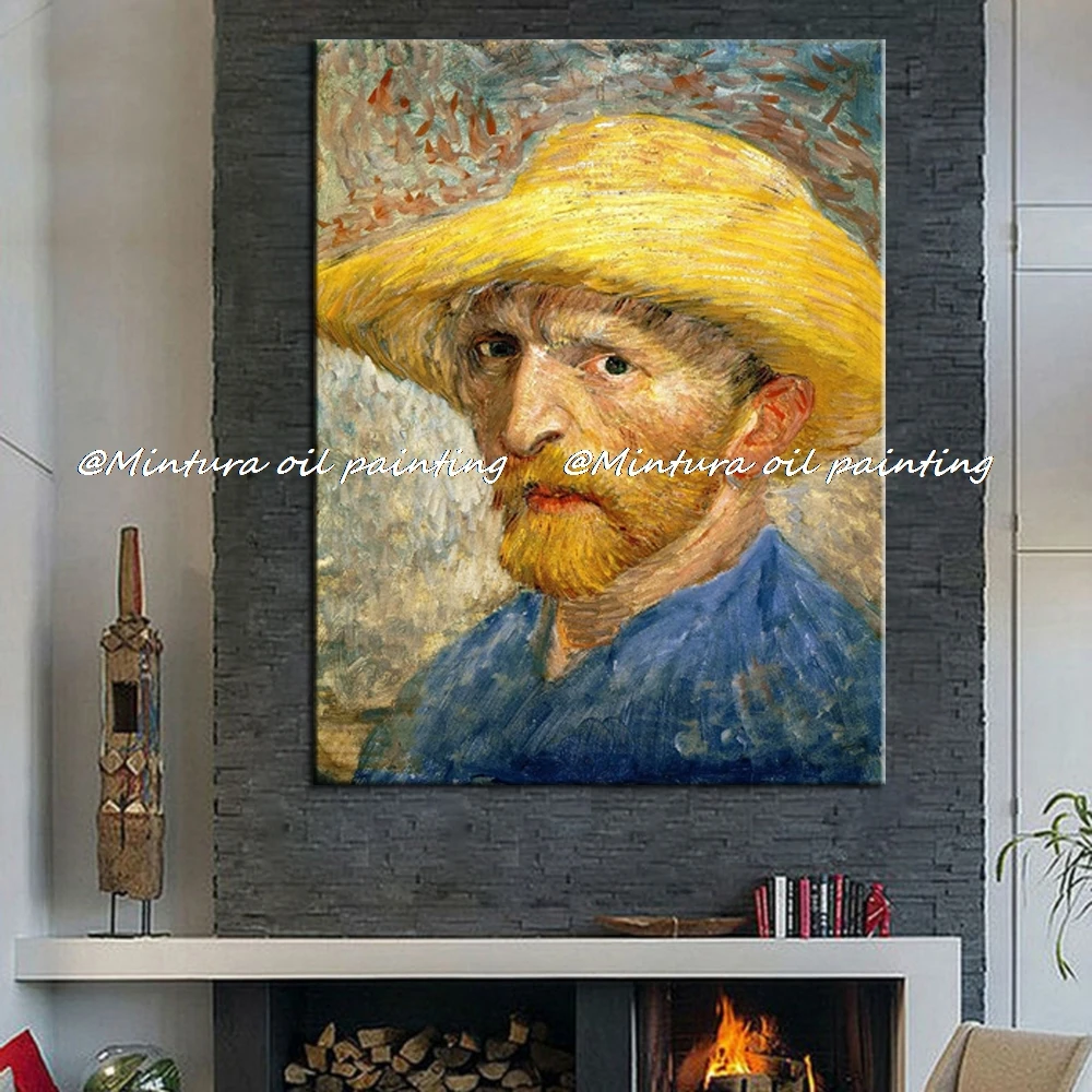 

Handpainted Vincent van Gogh Self-portraits Reproduction Oil Painting On Canvas,Wall Art,Picture For Living Room,Home Decoration