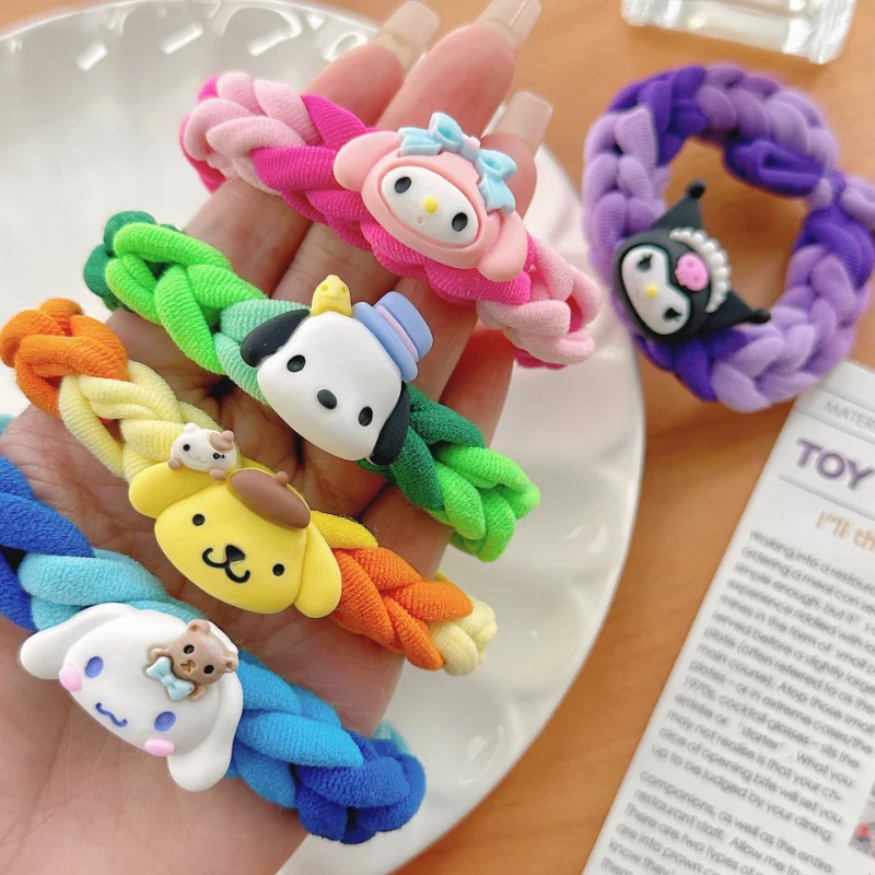 

Sanrioed Melody Kuromi Cinnamoroll Rubber Hair Ring Bracelet Tie Head Rope Hand Rope Diy Braided Homemade Couple Girlfriends