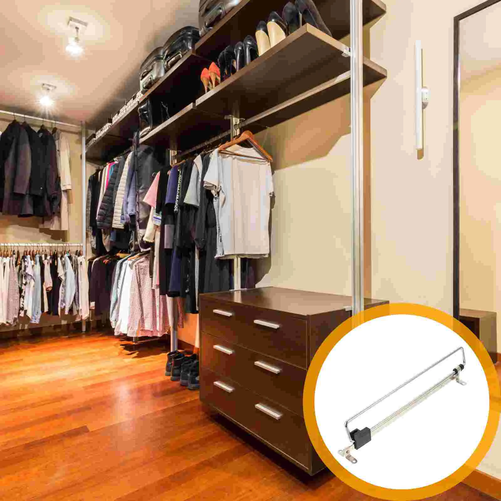 

Closet Rod Rack Clothes Wardrobe Out Hanger Railhanging Valetorganizer Adjustable Retractable Rods Storage Shelf Closets Hangers