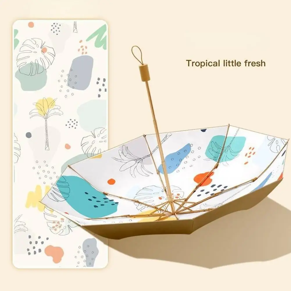 

Двухслойный модный зонтик тройного сложения с золотым покрытием Upf50 + Солнцезащитный ветрозащитный зонтик от солнца и дождя