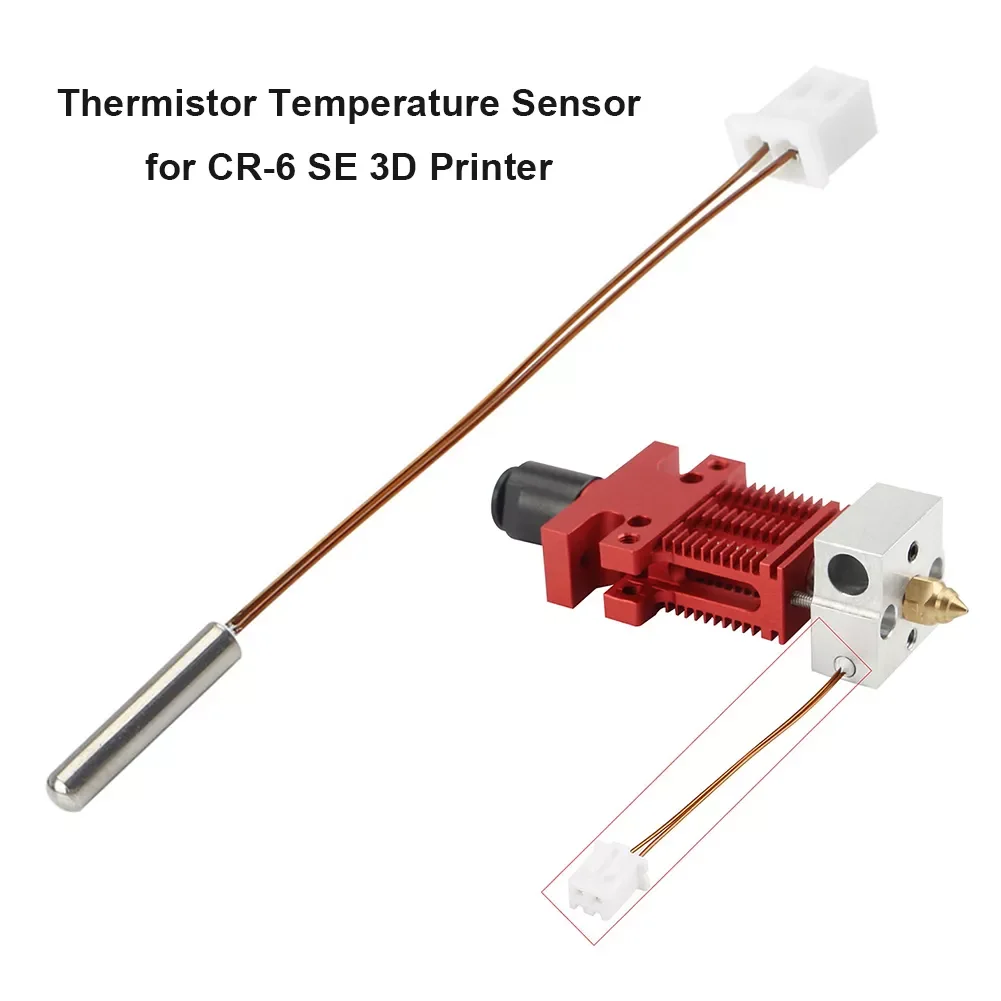 

Thermistor Cable HT-NTC100K Hot End Thermistor Temperature Sensor with XH2.54 Terminal for CR-6 SE 3D Printer Extruder Parts