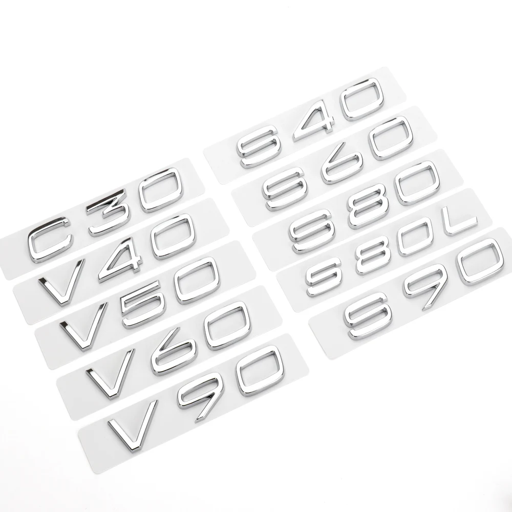 

Metal Car Sticker Trunk Silver Emblem For VOLVO S40 S60 S80 S80L S90 C30 V40 V50 V60 V90 Accessories
