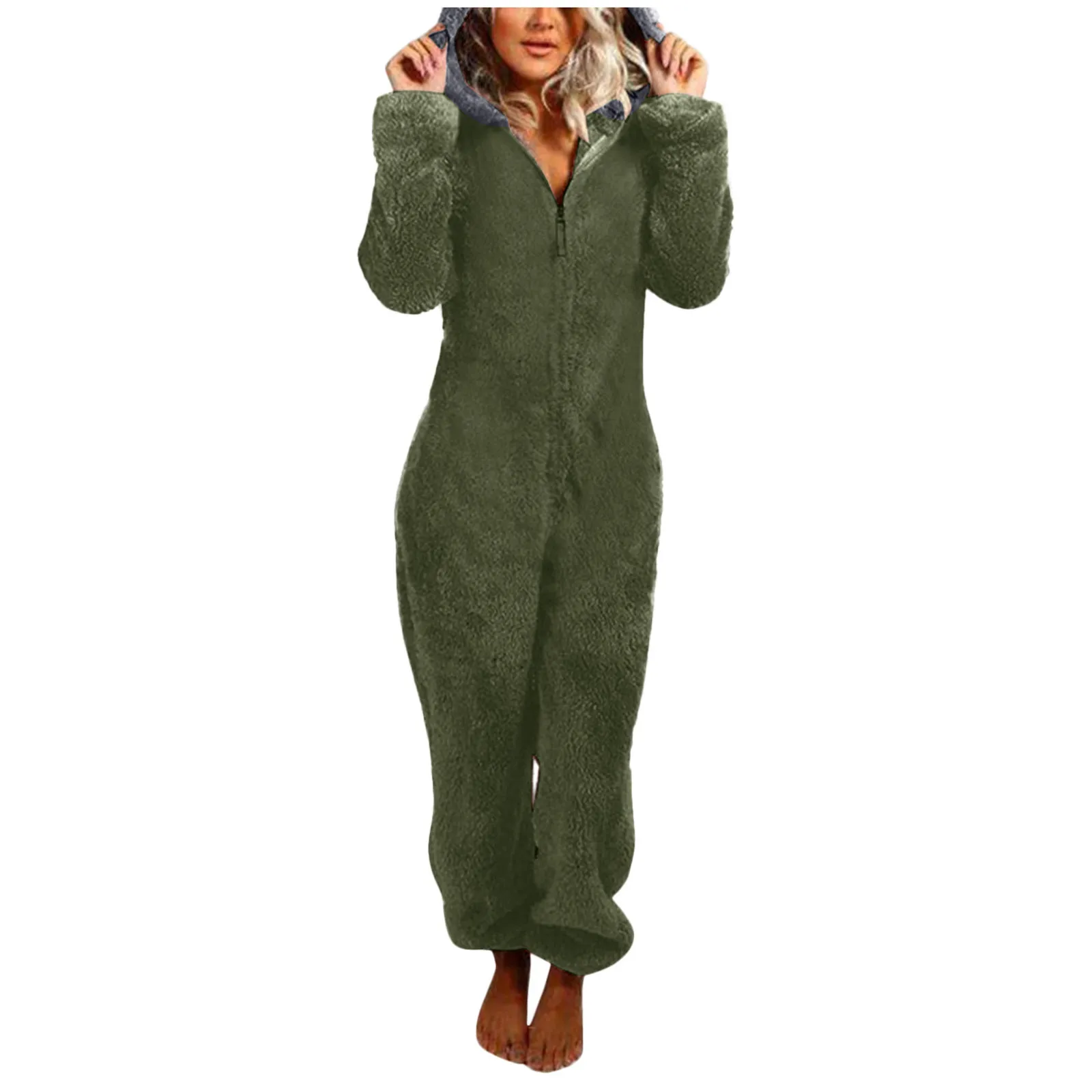 

Women Sleepwear Sets Long Sleeve Hooded Winter Jumpsuit Pajamas Casual Winter Warm Cute Rompe Sleepwear jumpsuit women for party