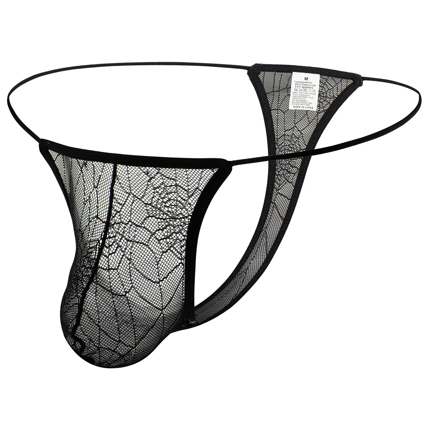 

Men's Lace Spider Web Jacquard Thong Sexy Bikini Panties