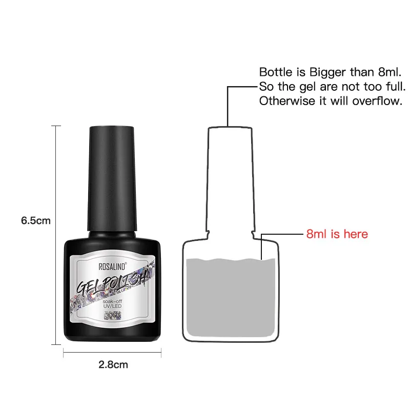 Набор для маникюра ROSALIND 2 шт./компл. набор верхнего базового покрытия Гель-лак 8 мл