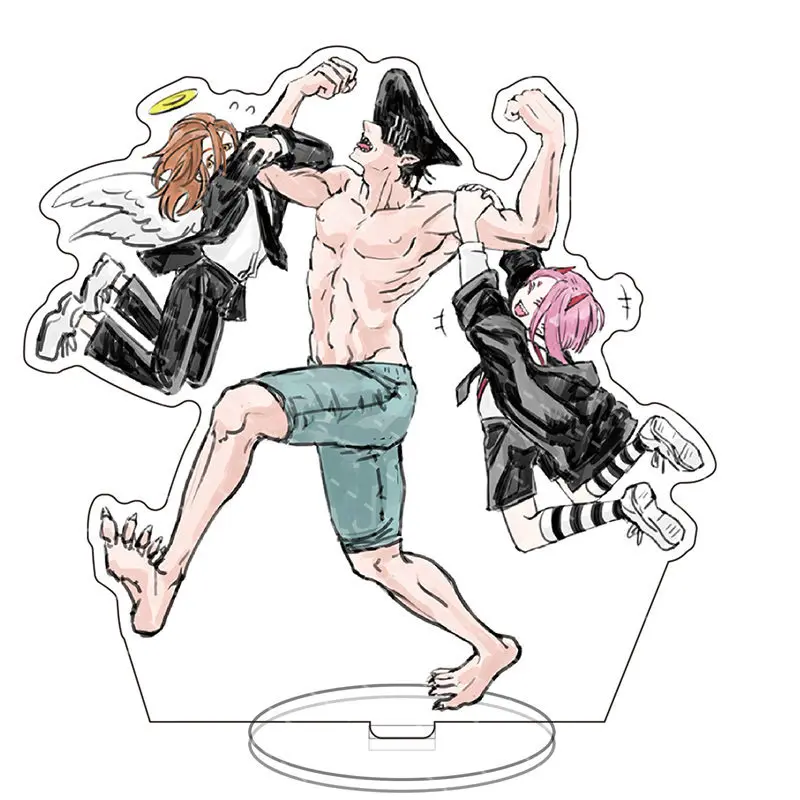 Крутая фигурка Chainsaw Man из аниме с подставкой, модель Дэнджи, Почита, Макима, Пауэр Бим, Ангел, акриловая стойка с надписью, игрушка для поклонников.