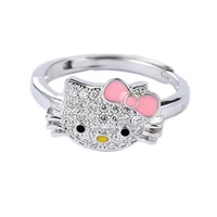 hello kitty ornament ring kitty cute opening ring index finger ring peripheral ornaments gifts